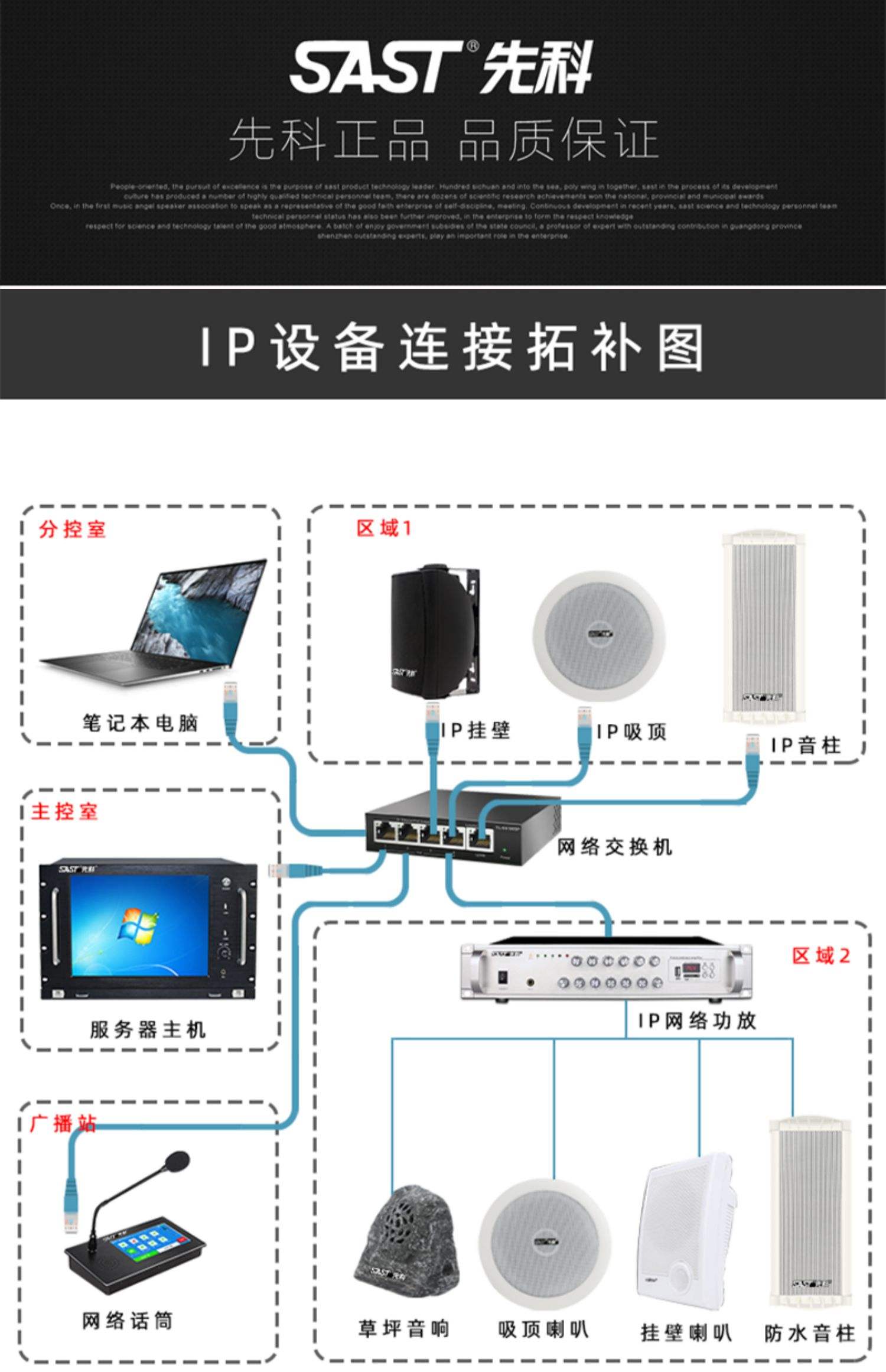 智能广播新篇章 先科IP网络壁挂音响校园对讲终端系统解析